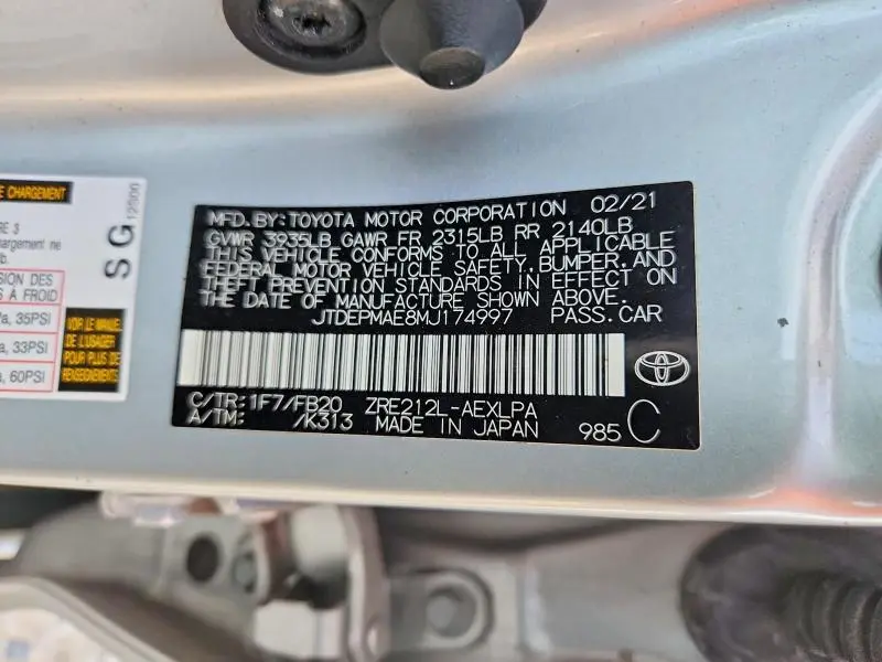 2021 TOYOTA COROLLA LE  