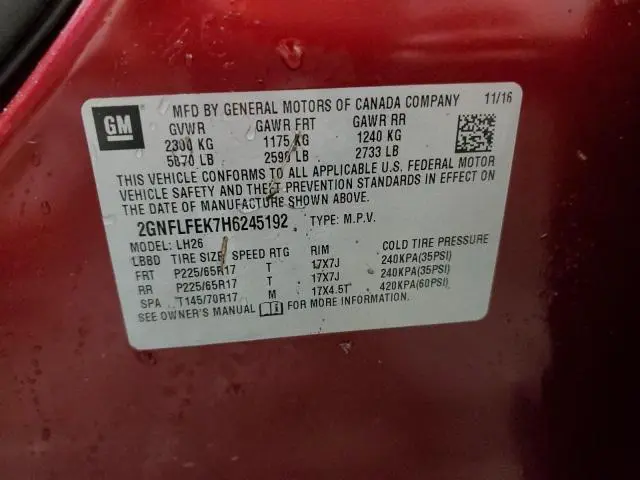 2017 CHEVROLET EQUINOX LT  