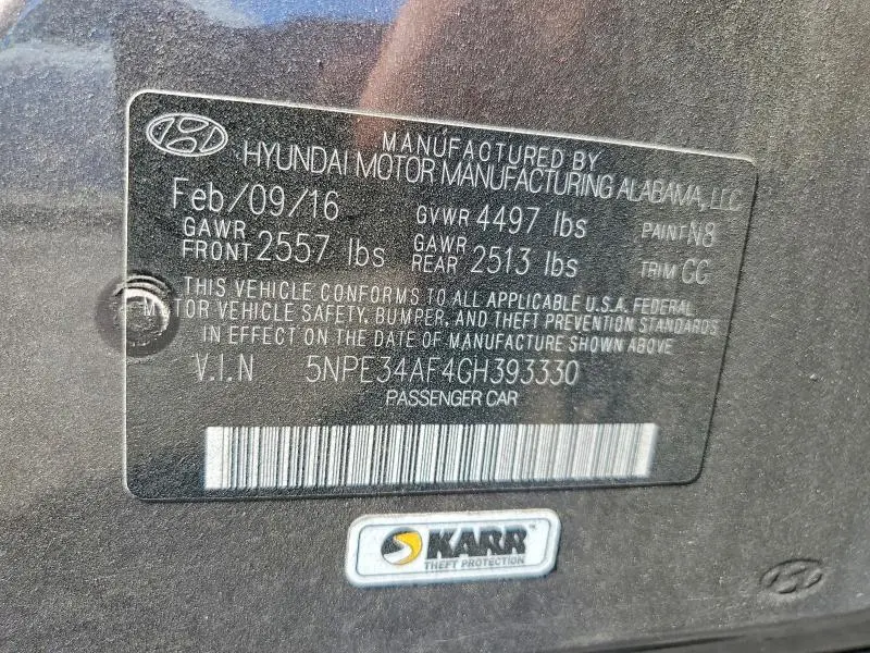 2016 HYUNDAI SONATA SPORT  