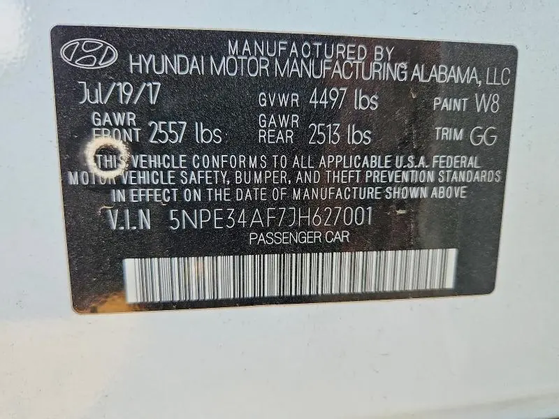 2018 HYUNDAI SONATA SPORT  