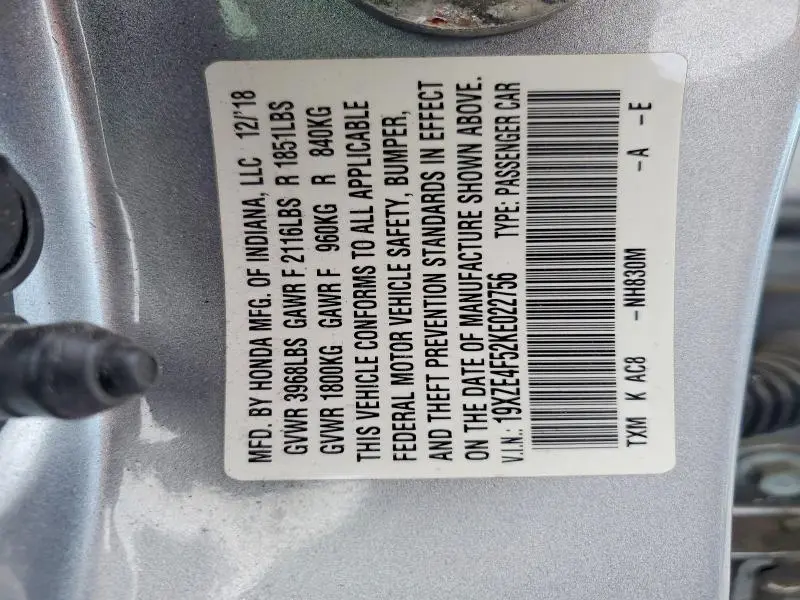 2019 HONDA INSIGHT EX  