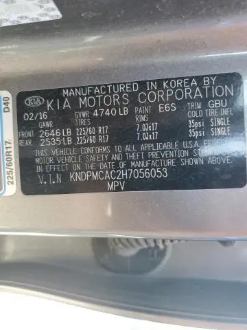 2017 KIA SPORTAGE LX  