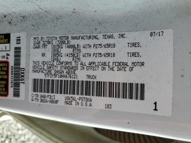 2017 TOYOTA TUNDRA CREWMAX SR5  