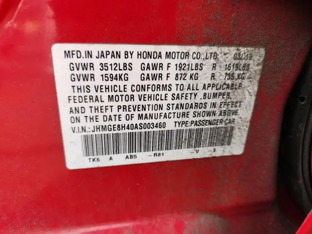 2010 HONDA FIT SPORT