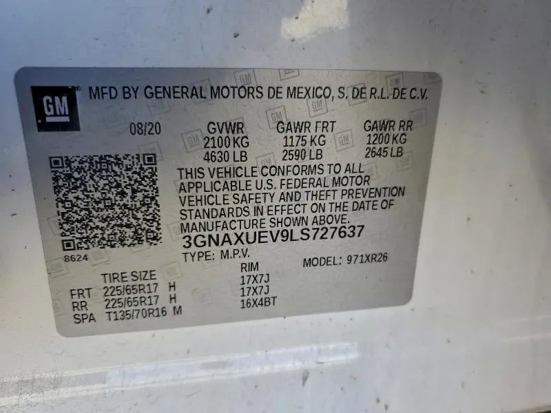 2020 CHEVROLET EQUINOX LT  