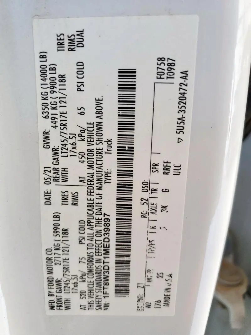 2021 FORD F350 SUPER DUTY  