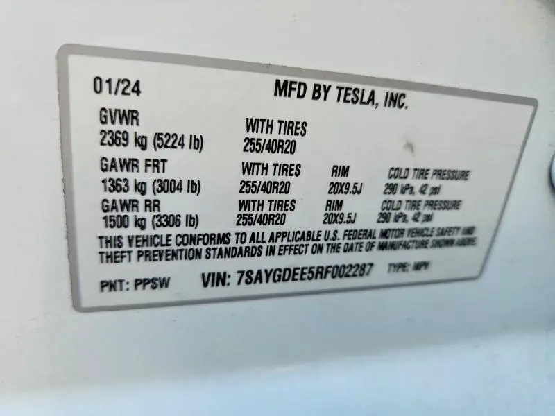 2024 TESLA MODEL Y   