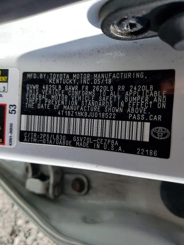 2018 TOYOTA CAMRY XSE V6  