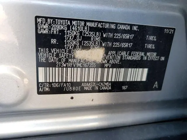 2021 TOYOTA RAV4 XLE  