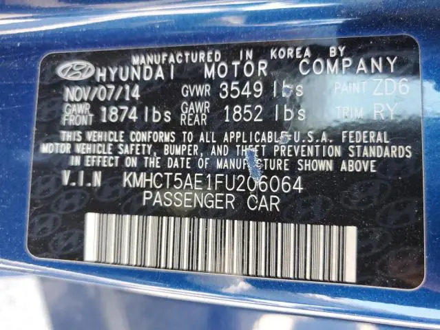 2015 HYUNDAI ACCENT GS  