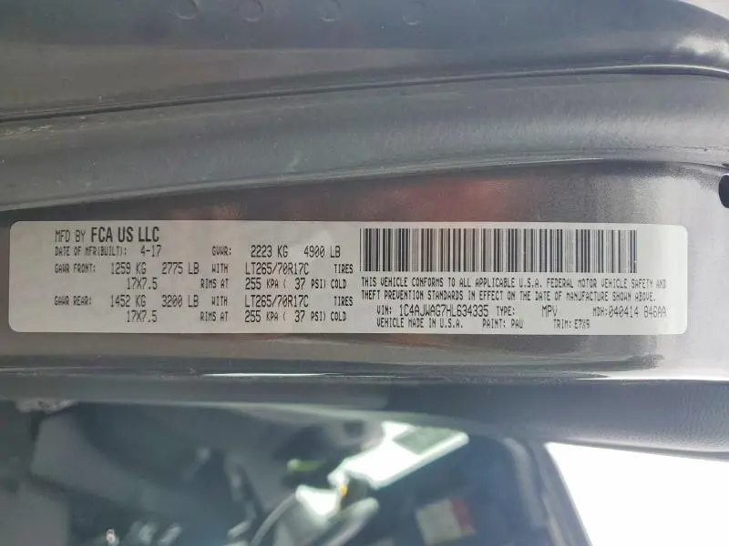 2017 JEEP WRANGLER SPORT  