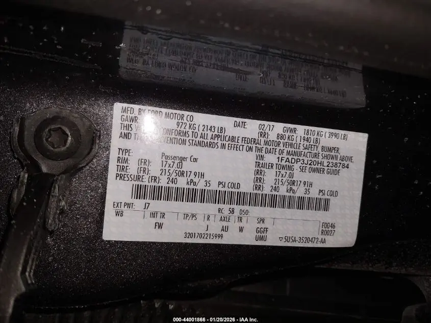 2017 FORD FOCUS TITANIUM