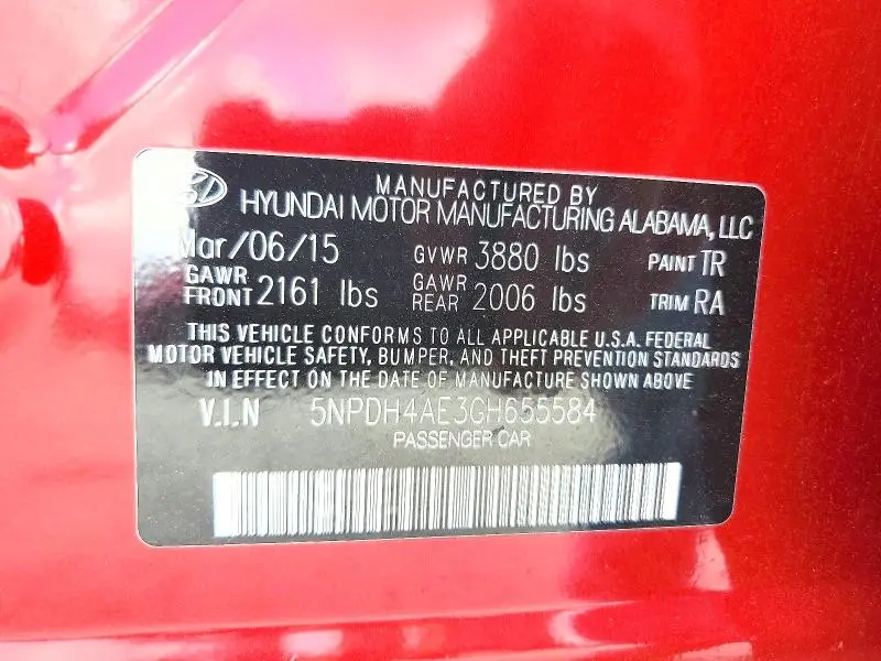 2016 HYUNDAI ELANTRA SE  