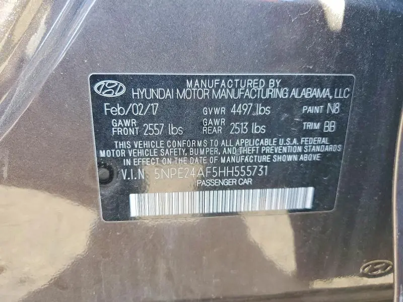 2017 HYUNDAI SONATA SE  