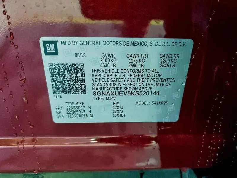 2019 CHEVROLET EQUINOX LT  