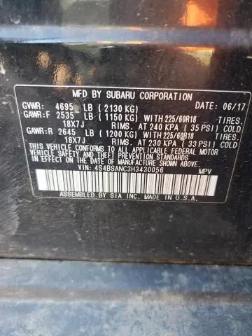 2017 SUBARU OUTBACK 2.5I LIMITED  