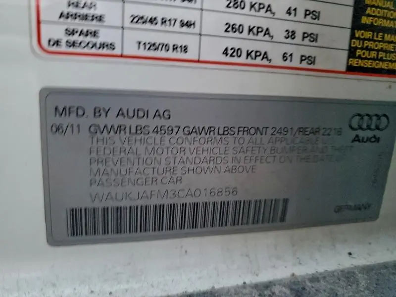 2012 AUDI A3 PREMIUM PLUS  