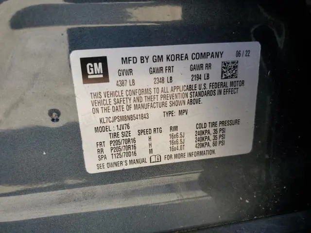 2022 CHEVROLET TRAX 1LT  