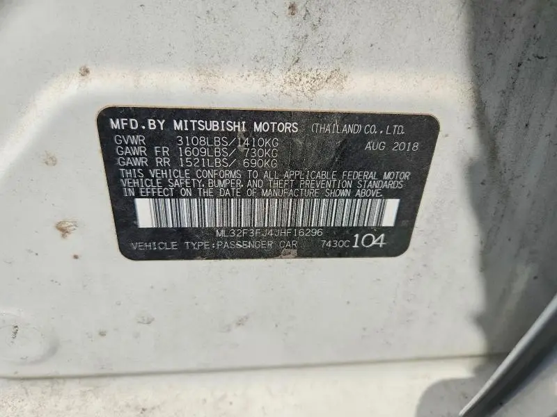 2018 MITSUBISHI MIRAGE G4 ES  