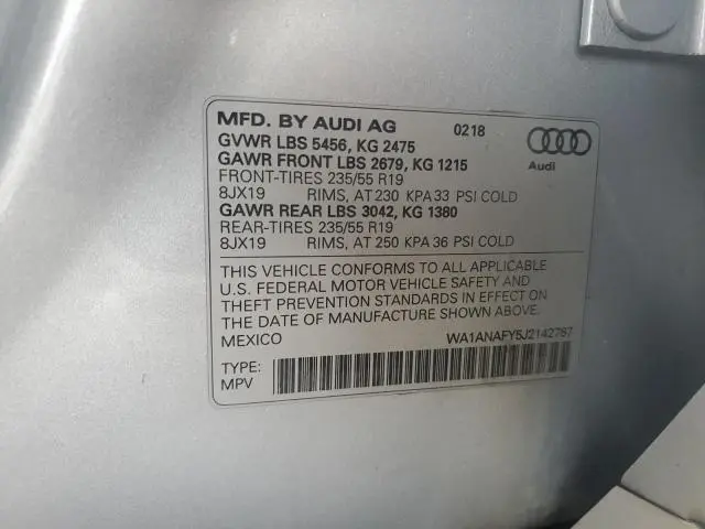 2018 AUDI Q5 PREMIUM  
