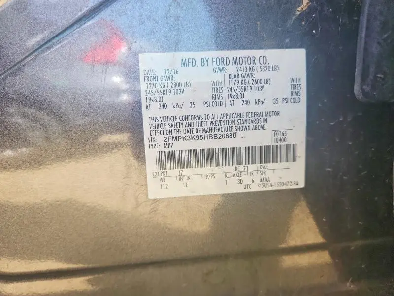 2017 FORD EDGE TITANIUM  
