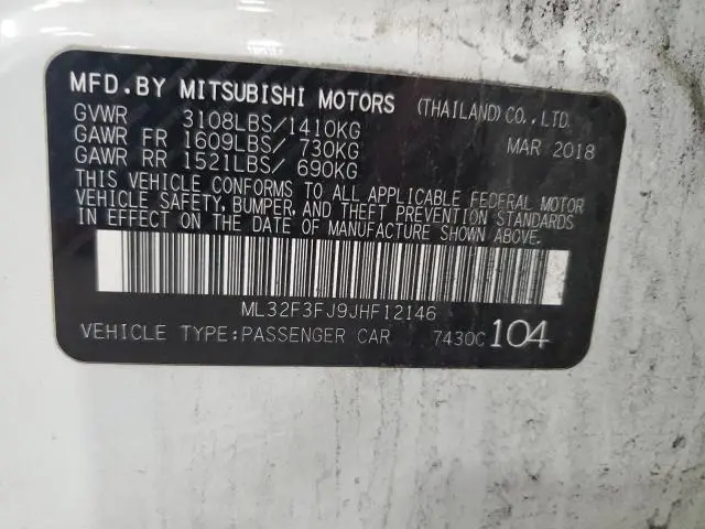 2018 MITSUBISHI MIRAGE G4 ES