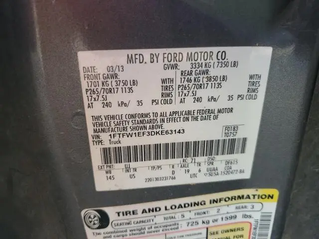 2013 FORD F150 SUPERCREW  