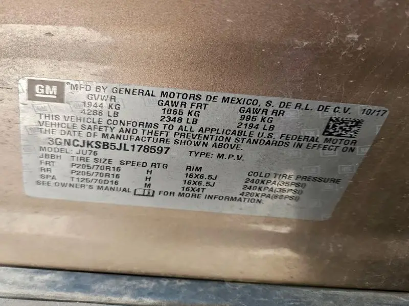 2018 CHEVROLET TRAX LS  