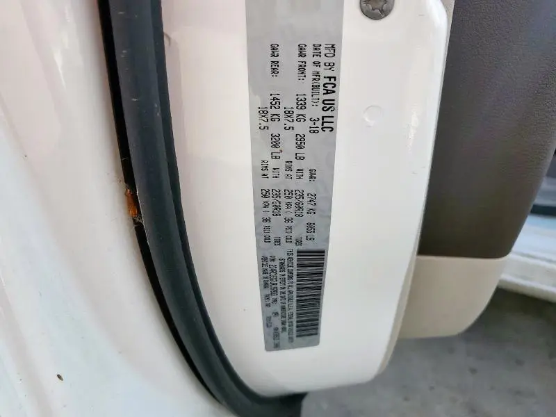 2018 CHRYSLER PACIFICA TOURING L PLUS  