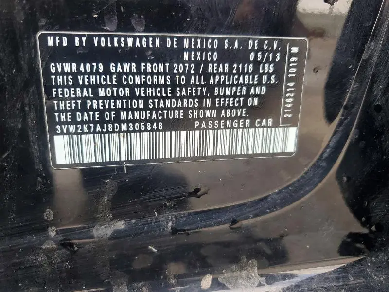 2013 VOLKSWAGEN JETTA BASE  