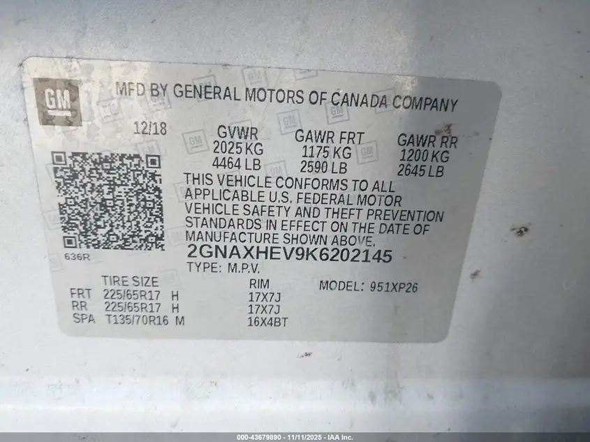 2019 CHEVROLET EQUINOX LS