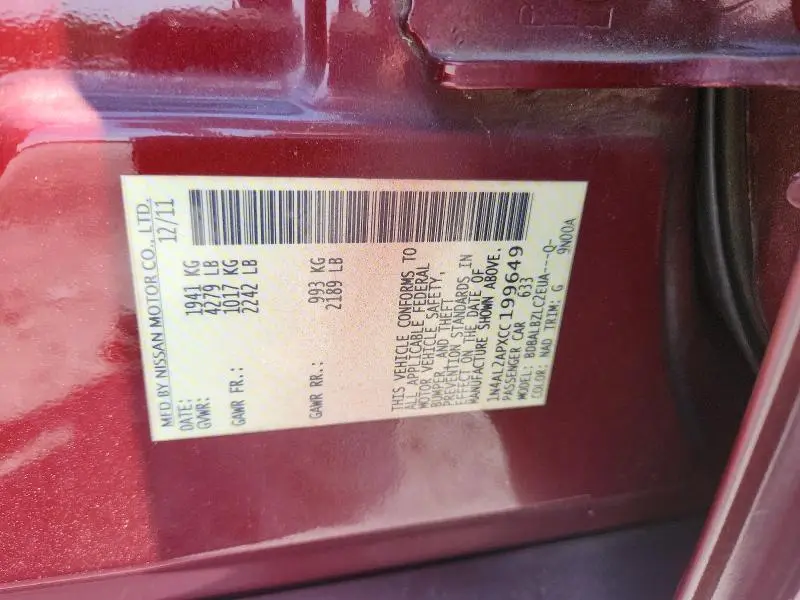 2012 NISSAN ALTIMA 2.5  
