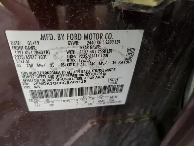 2012 FORD EDGE SE  