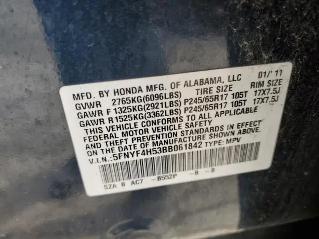 2011 HONDA PILOT EXL