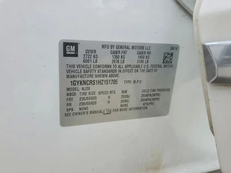 2017 CADILLAC XT5 PREMIUM LUXURY  