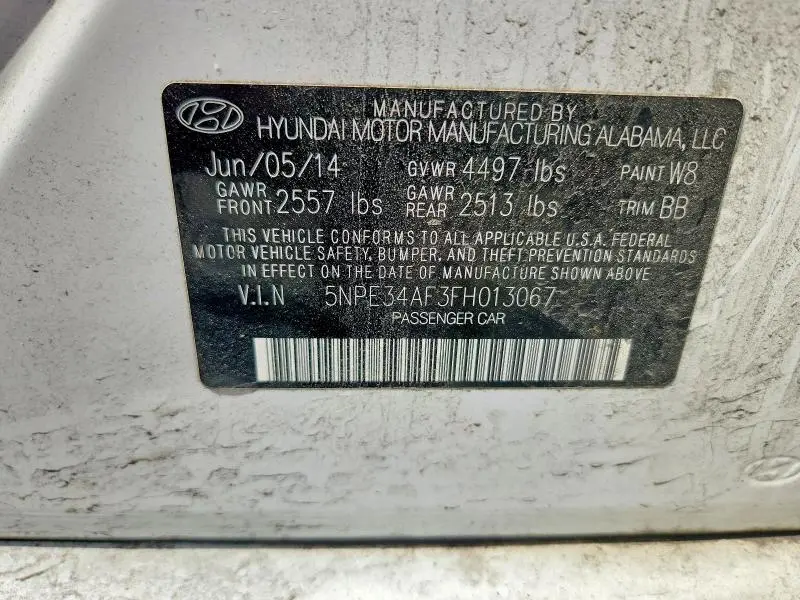 2015 HYUNDAI SONATA LIMITED  