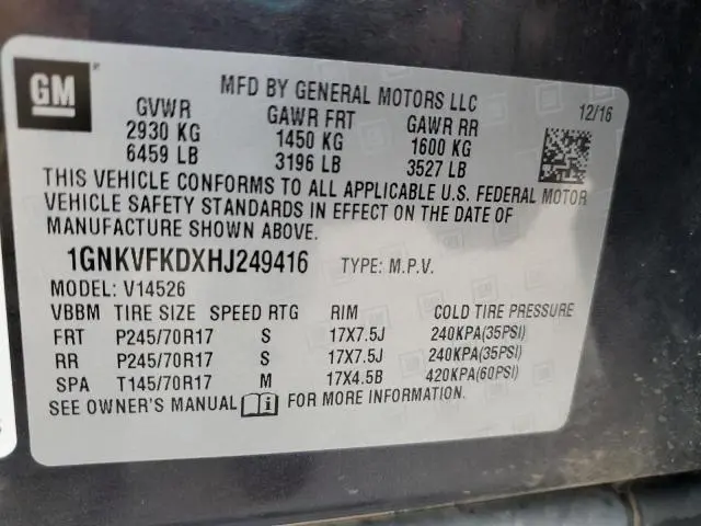 2017 CHEVROLET TRAVERSE LS  
