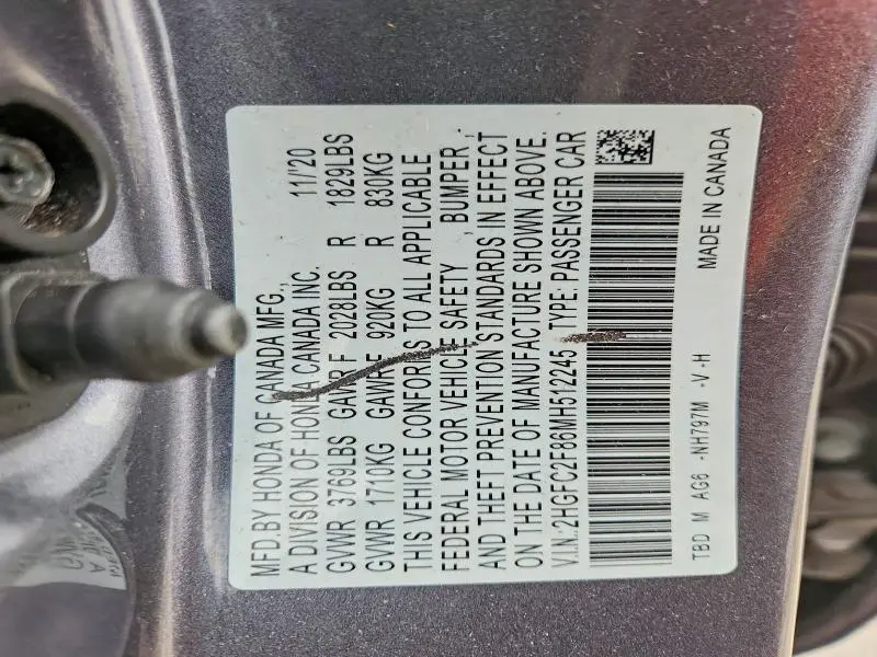 2021 HONDA CIVIC SPORT  