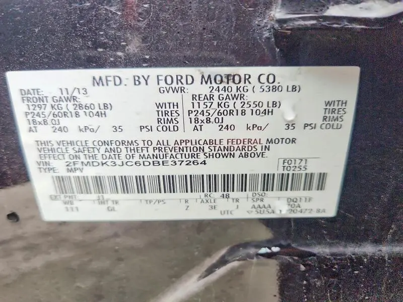 2013 FORD EDGE SEL  
