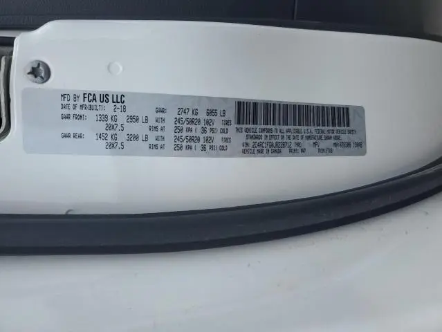 2018 CHRYSLER PACIFICA TOURING PLUS  
