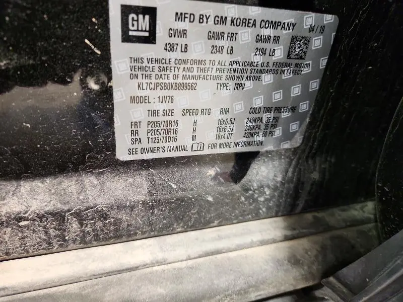 2019 CHEVROLET TRAX 1LT  