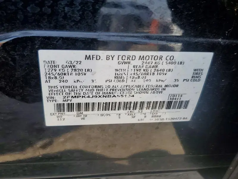 2022 FORD EDGE SEL  