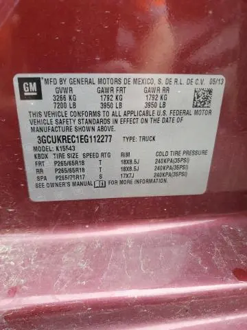 2014 CHEVROLET SILVERADO K1500 LT  