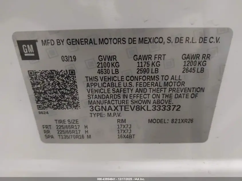 2019 CHEVROLET EQUINOX LT