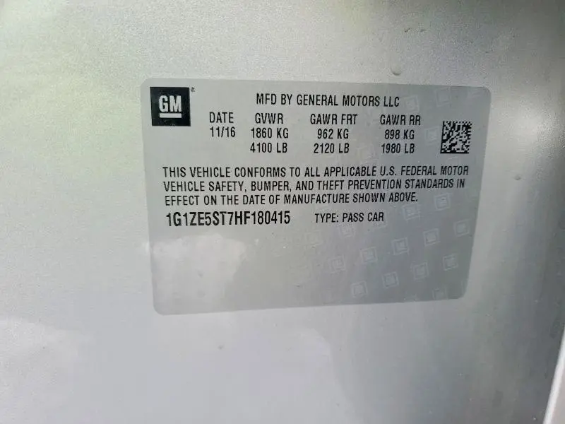 2017 CHEVROLET MALIBU LT  