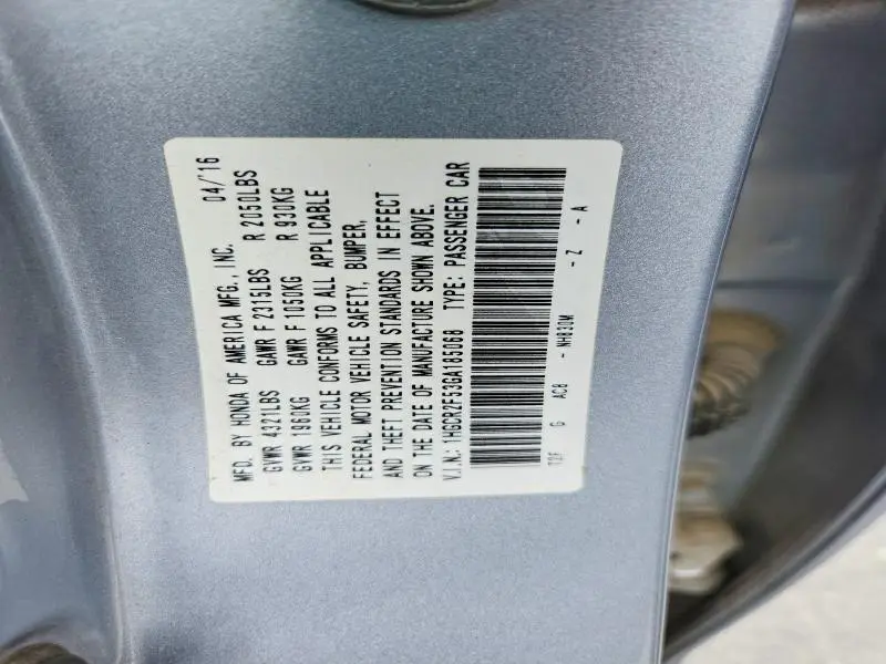 2016 HONDA ACCORD SPORT  