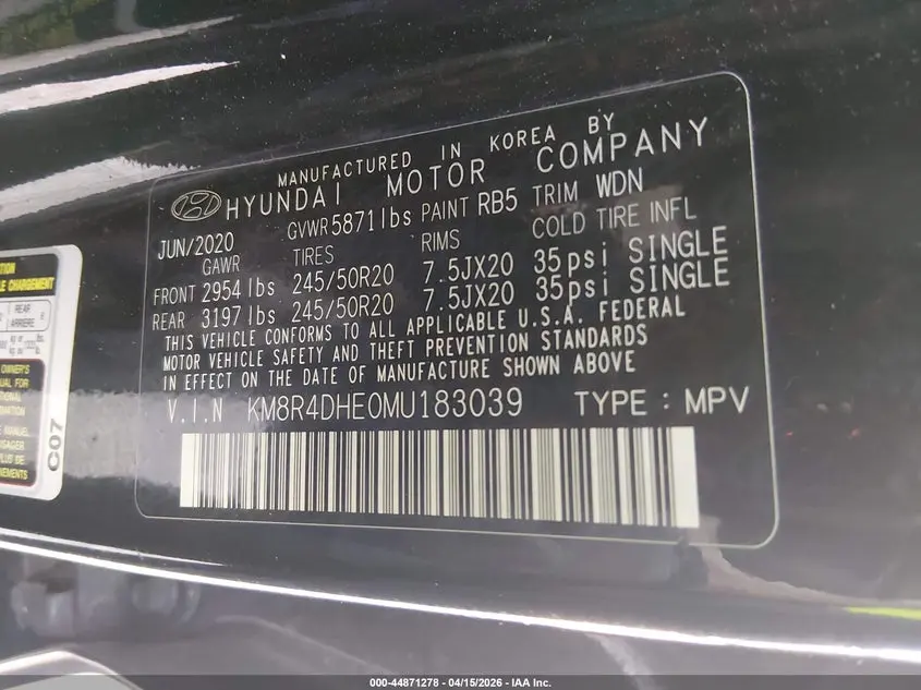 2021 HYUNDAI PALISADE SEL