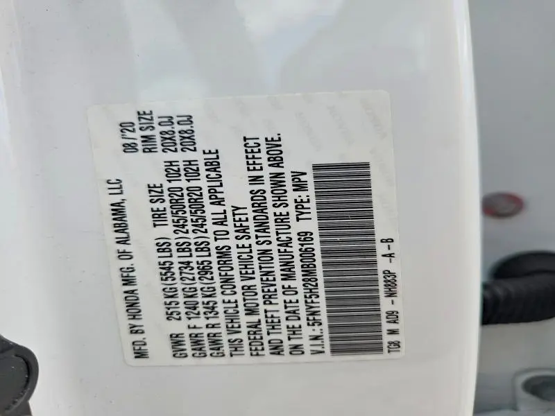 2021 HONDA PILOT SE  