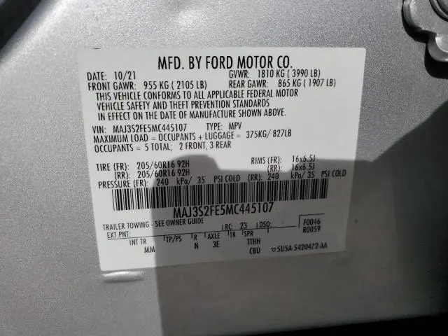 2021 FORD ECOSPORT S  