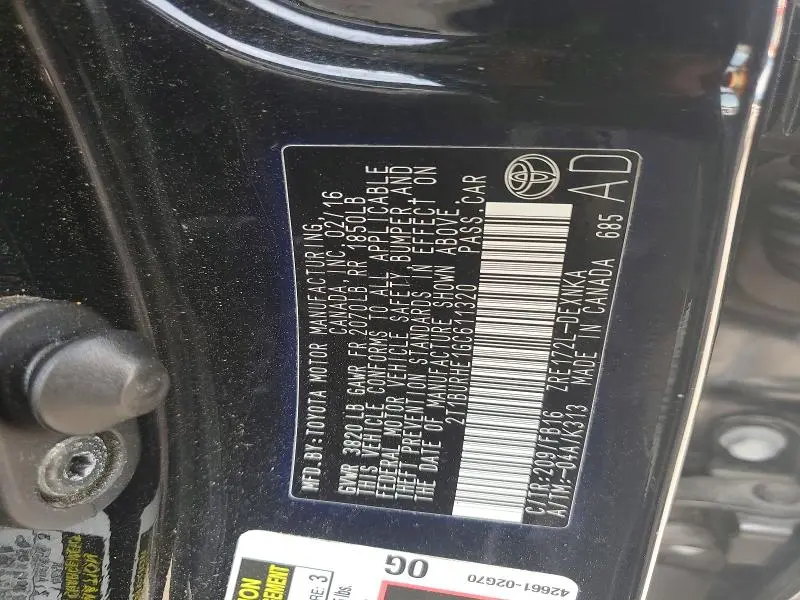 2016 TOYOTA COROLLA LE  